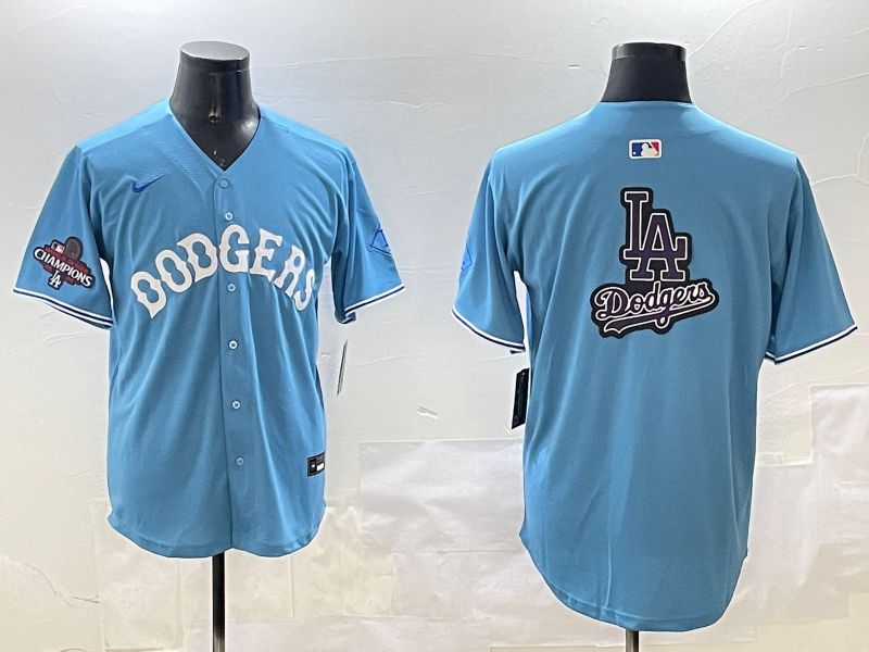 Men Los Angeles Dodgers Blank Light Blue Throwback Game 2025 Nike MLB Jersey style 26